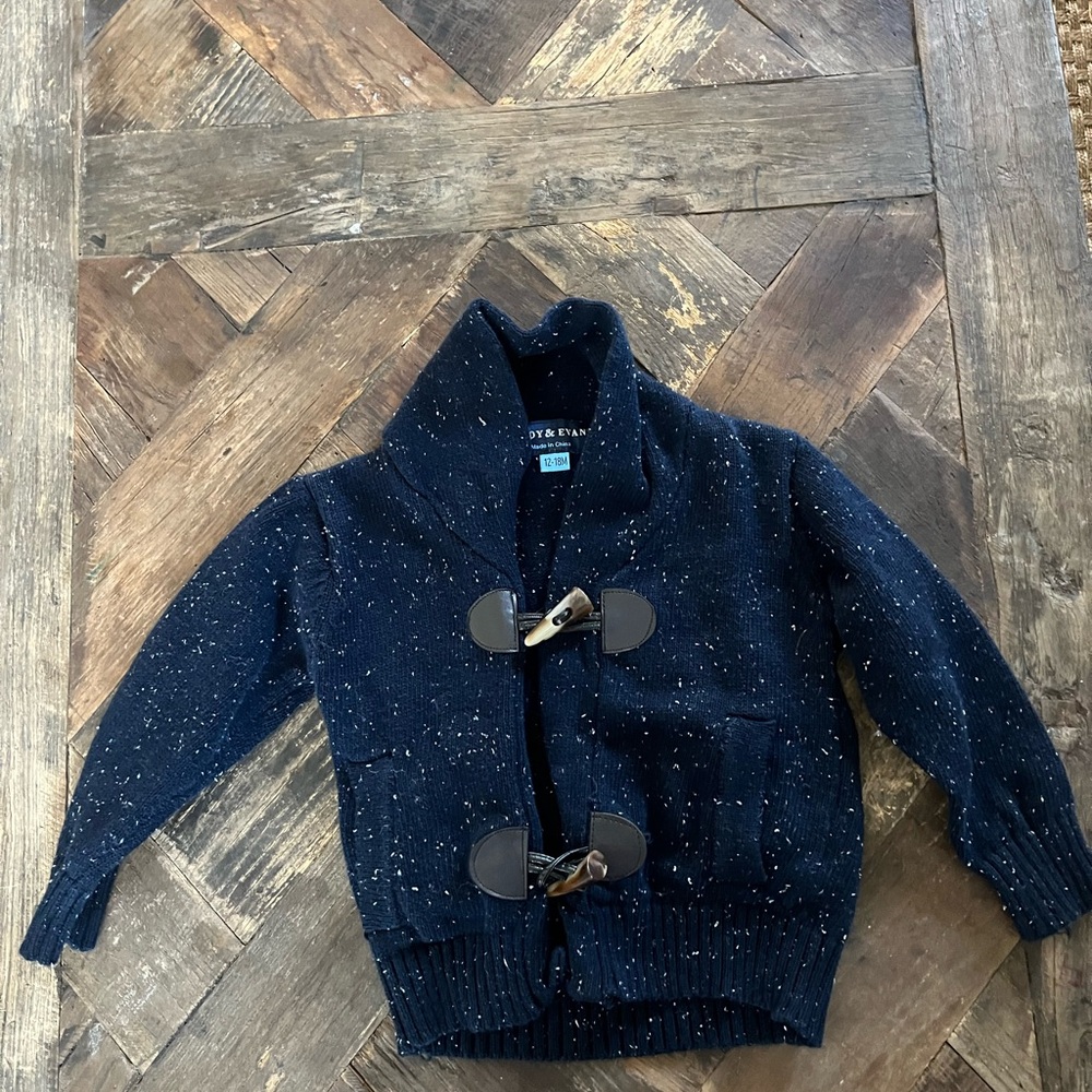 Andy and Evan Navy Blue Toggle Cardigan 12-18 months